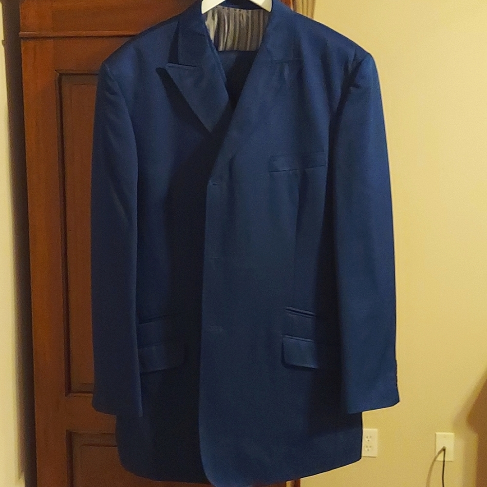 Three-piece blue suit